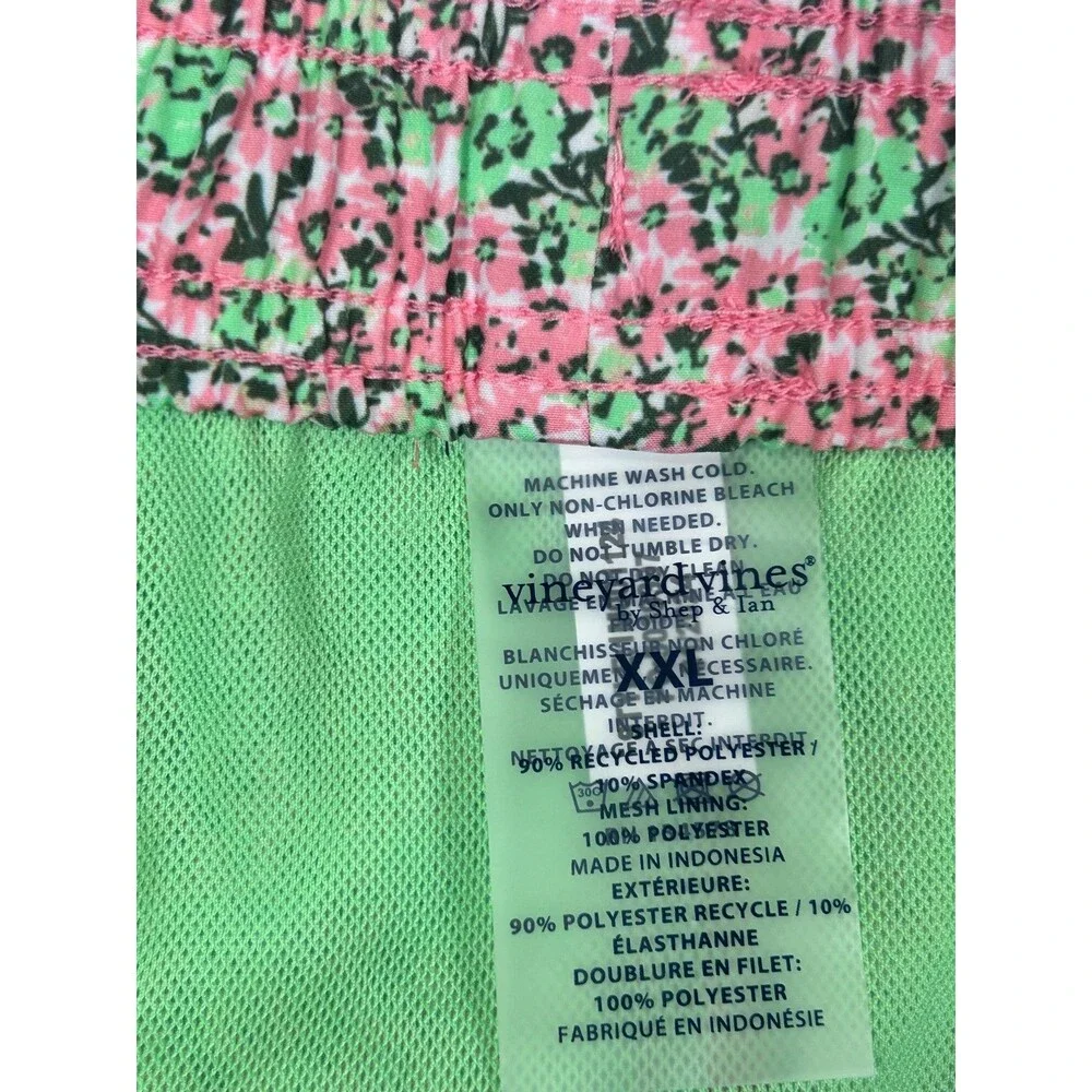 Vineyard Vines Swim Trunks Mens 2XL Pink Green Mesh Lining 7